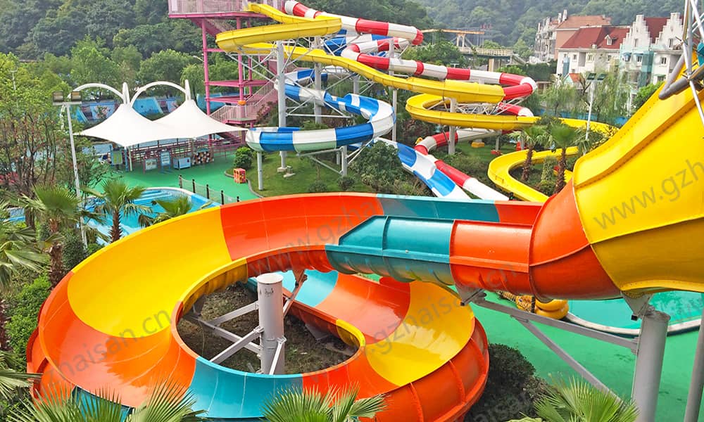 浙江杭州浪浪浪水公园大喇叭、螺旋滑道